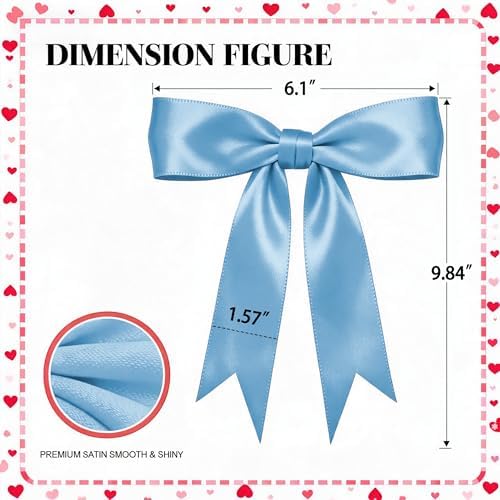 1 String Blue Bow Garland Banner, Pre-Strung Ribbon Bows Decorations for Birthday Party, Baby Girl Shower, Bridal Shower, Bachelorette Party, Girls Room, Wedding Decor, Christmas Tree Decorations - Image 4
