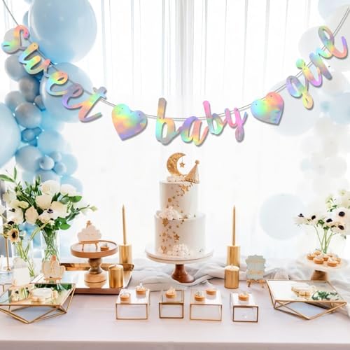 BEISHIDA Pre-Strung Iridescent Girl Baby Banner Baby Shower Decor - Image 4