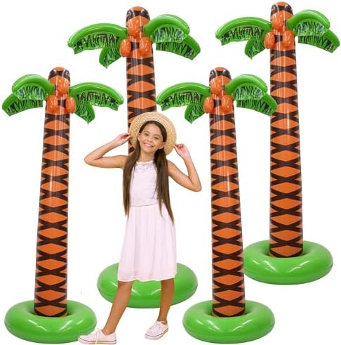 4E's Novelty 4 Pack Giant Inflatable Palm Trees 6 Ft Tall - Palm Tree Blow Up for Tropical Seaside Inflate Trees Party Decorations, Summer Beach Tree Party Decoration Supplies - Image 4