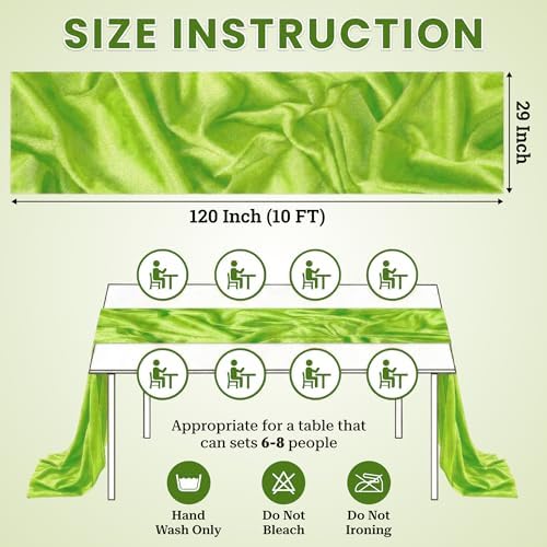 Pack of 20 Chiffon Table Runners 29 x 120 Inch, 10FT Long - Parrot Green - Image 3