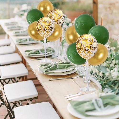 TONIFUL 4 Set Sage Green Gold Balloon Stand Balloon Centerpieces for Table - Image 4