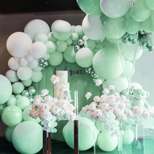 PartyWoo Light Green Balloons 50pcs Mint Pastel Peppermin Green Color - Image 5