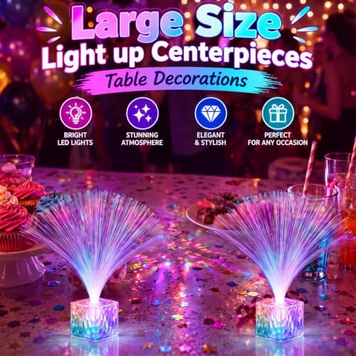 Amylove 4 Pcs Mini Fiber Optic Lamp Glow Party Favors, Clear, 16 Inch - Image 3