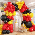 412Pcs Red Yellow Black Balloon Garland Arch Kit,18 12 10 5 Different Sizes Latex Party Balloons for Baby Shower Wedding Graduation Cartoon Game Theme Birthday Party Decorations by PAXILE