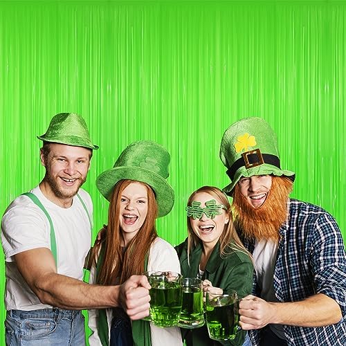 GOER 3.2 ft x 8.2 ft Party Backdrop Party Streamers for Birthday,Graduation,New Year Eve Decorations Wedding Decor(4 Packs,Candy Lime Green) - Image 4