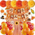Thanksgiving and Friendsgiving Party Decorations Set, Autumn Fall Harvest Decor Supplies with Festive Banners, Hanging Swirls and Seasonal Ornaments for Home Celebration by Jenlion