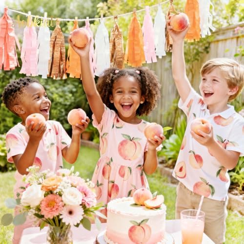 AOBKIAT Streamers Party Decorations,5 Rolls Pastel Pink Gold Orange Color - Image 2