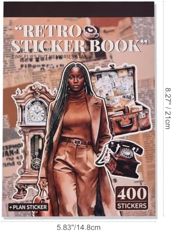 Black Girl Sticker Book, 400+ Vintage Scrapbook Stickers for Black Teen Girls & Women, 30 Pages of Waterproof Vinyl Aesthetic Decals Motivational Quotes for Journaling Planner, Scrapbooking, Laptop - Image 3