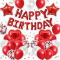 Red Birthday Decorations for Women Red and White Birthday Balloon by BTZO
