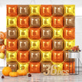 NISOCY 36PCS Orange Gold Brown Square Foil Balloons Wall Backdrop by NISOCY