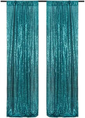 Poise3EHome 2ft x 8ft Teal Sequin Backdrop Curtains 2 Panels for Photography Party Decoration, Teal by Poise3EHome