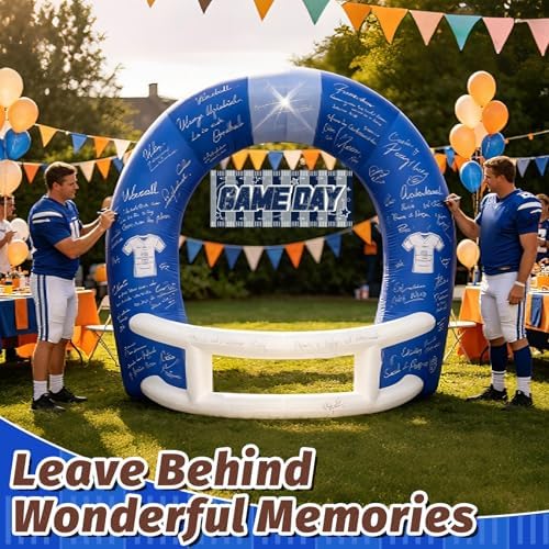 8FT Blue White Inflatable Football Helmet Arch with LED Lights - Image 5