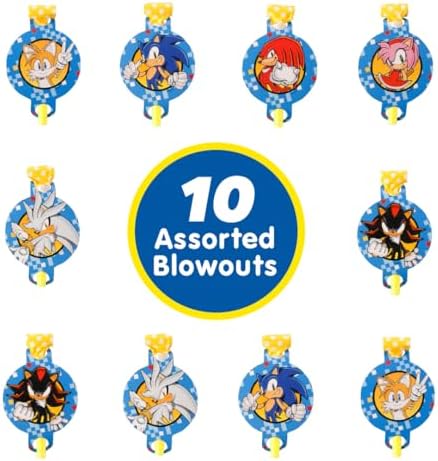 Sonic The Hedgehog Birthday Party Kit - Complete Supplies for 10, Video Game Themed Decorations, Licensed Banner, Plates, Cups, Balloons, Games, and Favors for Kids' Celebration - Image 4