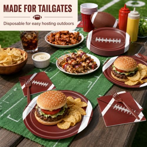72 Pcs Football Plates Napkins and Forks Set, 7 Inch, Serves 24 Guests - Image 6