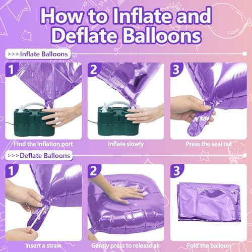 NISOCY 25PCS Pearl Pink Light Purple Square Foil Balloons Wall Backdrop - Image 3