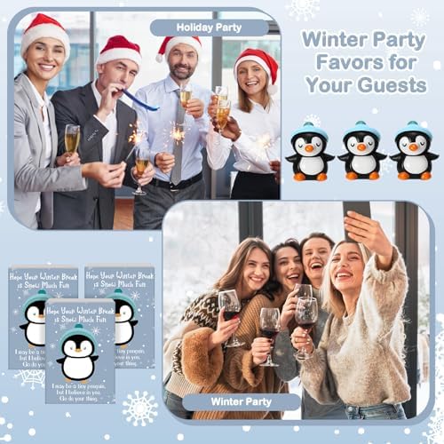 36 Sets Winter Break Gifts Penguin Holiday Party Favors with Boxes - Image 6