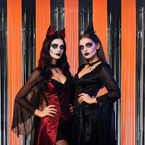 Halloween Party Decorations Indoor, Foil Fringe Tinsel Curtains Backdrop - Image 3