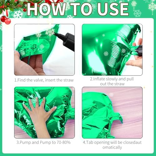 25PCS Green Red Square Foil Balloons Wall Backdrop - Image 3