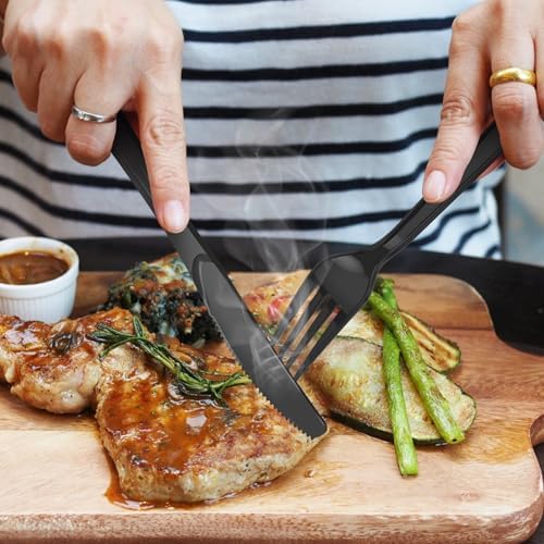 Dealusy 360 Count Extra Heavy Duty Black Plastic Forks Disposable - Image 2