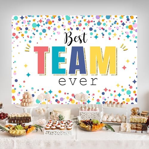 Best Team Ever Backdrop Office Decor 5x3 Ft - Image 3