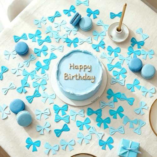 200Pcs Double-sided Blue Bows Confetti Bow Bowknot Table Decorations - Image 4