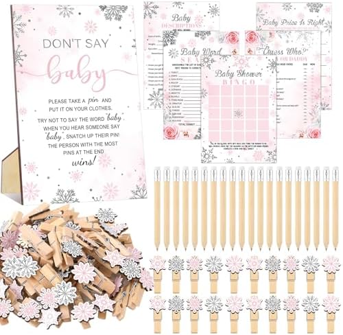 Patelai 321 Pcs Baby Shower Games Supplies, Snowflake by Patelai