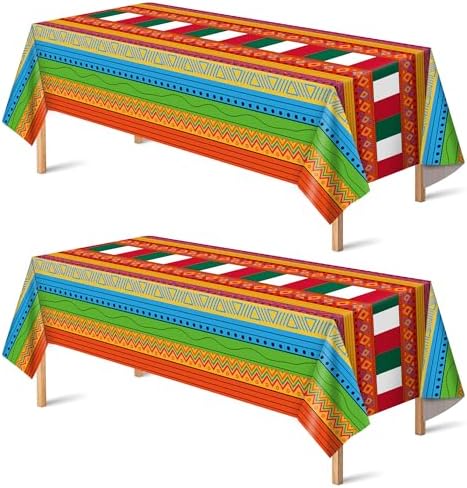 OHOME Cinco De Mayo Decorations - Fiesta Plastic Tablecloth by OHOME