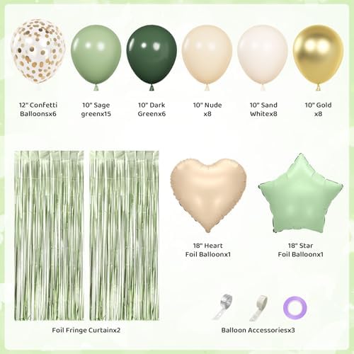 Sage Green Birthday Party Decorations for Women Girl Happy Birthday Banner - Image 3