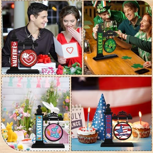 RattanView 41 Pcs Interchangeable Seasonal Wood Sign,Black - Image 4