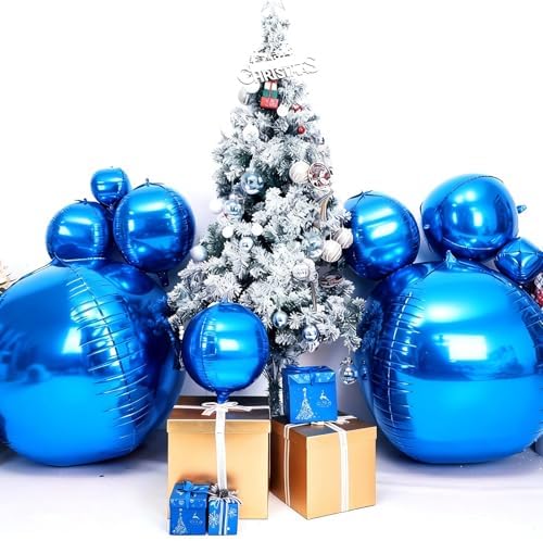 50 Inch Metallic Dark Blue Round Foil Balloons 3pcs Large Foil Ball Balloon - Image 6