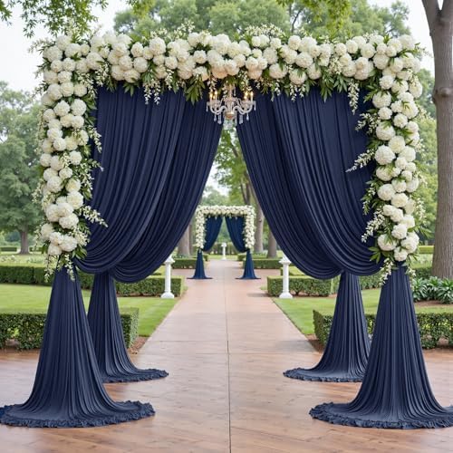 20x12 ft Navy Blue Backdrop Curtains for Weddings, Birthdays and Photos - Image 3