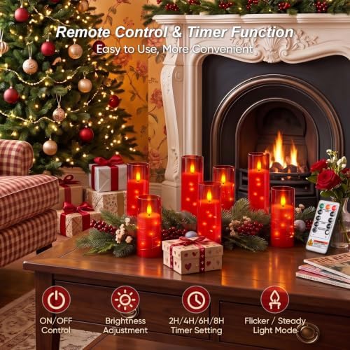 Raycare 7 Pack Flameless Battery Operated Pillar Candles with Remote Timer - Image 3