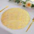 Snowkingdom Gold Placemats Set of 50, Gold Metallic Mesh Glitter Foil Place Mats 13 Inch Round Disposable Doilies for Dinning Table Fall Wedding Birthday Party Thanksgiving Christmas Decorations by Snowkingdom