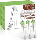 Dipoo 7.1" Clear Plastic Forks Heavy Duty, 168 Count by Dipoo