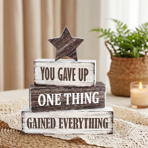 4 Pcs Sober Anniversary Wooden Tiered Tray Decor, Soberversary Gifts - Image 3