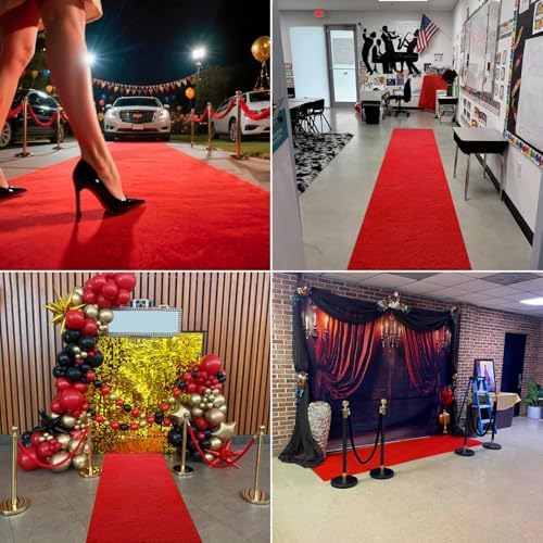 Red Carpet Runner for Party Aisle Runner for Wedding Ceremony, Event Runway Rug for Prom Nights, Awards, Proposal, Step and Party Decorations, 6mm Thick (Red-3′×15′) - Image 5