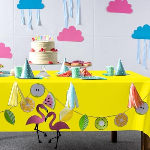 QZYL 4 PCS Rectangle Tablecloth, 54 x 108 Inches Congratulations Decorations of Picnic Table Cover, Robust Yellow Table Cloth for Restaurant Party, Plastic Table Cloth of Leakproof and Waterproof - Image 7