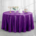 Pufogu 50" Round Purple Sequin Tablecloth Glitter Purple Table Cloths for Birthday Wedding Bridal Baby Shower Party Decorations by Pufogu