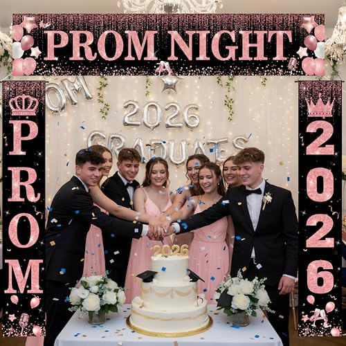 Smoothnovelty 3 Pcs Pink Prom Night Banner - Image 6