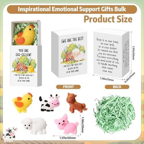 50 Sets Positive Gifts Farm Animal Birthday Party Favors with Support Boxes - Image 2