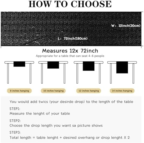 10 Packs 12 x 72 inches Sequin Table Runner, Black Glitter Table Runner for Birthday Party Supplies Wedding Engagement Baby Shower Holiday Celebration Event Decorations - Image 5