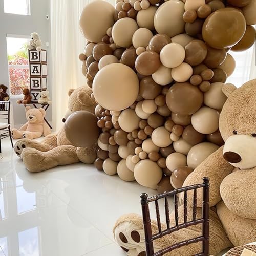 PartyWoo Brown Balloons 50pcs Boho Neutral Coffee Tan Fall Color 12 Inch - Image 5