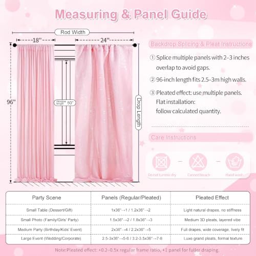 Glitter Pink Sequin Backdrop for Birthday Party Decorations 6x8FT Curtain - Image 5