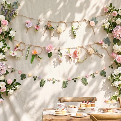 Norme 2 Pcs Flower Birthday Banner Birthday Decoration for Women Wildflower by Norme