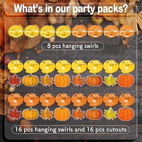 Fall Decor Pumpkin Maple Leaf Hanging Swirl - Fall Thankgiving Pumpkin Party Ceiling Decorations for Home Classroom Office Autumn Thanksgiving Harvest Decor Party Supplies - Image 5