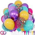 68Pcs Pink Purple Blue Balloon 12 Inch Confetti Balloons Yellow Teal Balloon for Kids Birthday Baby Shower Magic Theme Decoration Engagement Party Supplies. by KUULBELAballoons