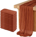 12 Pack Cheesecloth Table Runner, Runner Gauze Boho Wedding Decor Romantic Table Runner for Wedding Birthday Party(35" x 118") (Terracotta) by Home