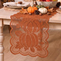 Artoid Mode Lace Jacquard Pumpkin Leaf Fall Table Runner 13x72 Inch by ArtoidMode