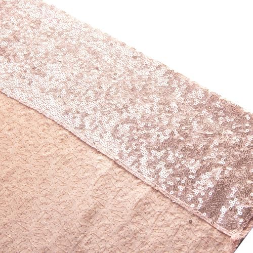 Juya Delight 6FT X 8FT Non-Transparent Sequin Photography Background Backdrop Curtain for Birthday Party Wedding Festival Ceremony (Rose Gold) - Image 4