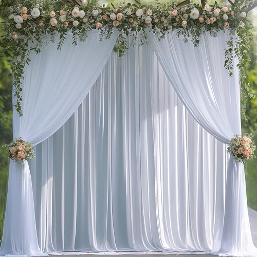 Wokceer White Backdrop Curtain for Wedding Parties Backdrop Drapes 10x8FT - Image 6